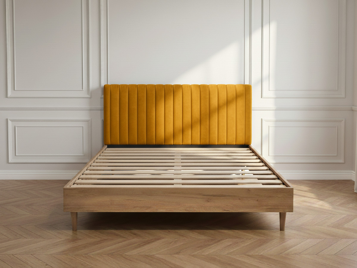 OCEANE VELOURS bed met massieve lattenbodem