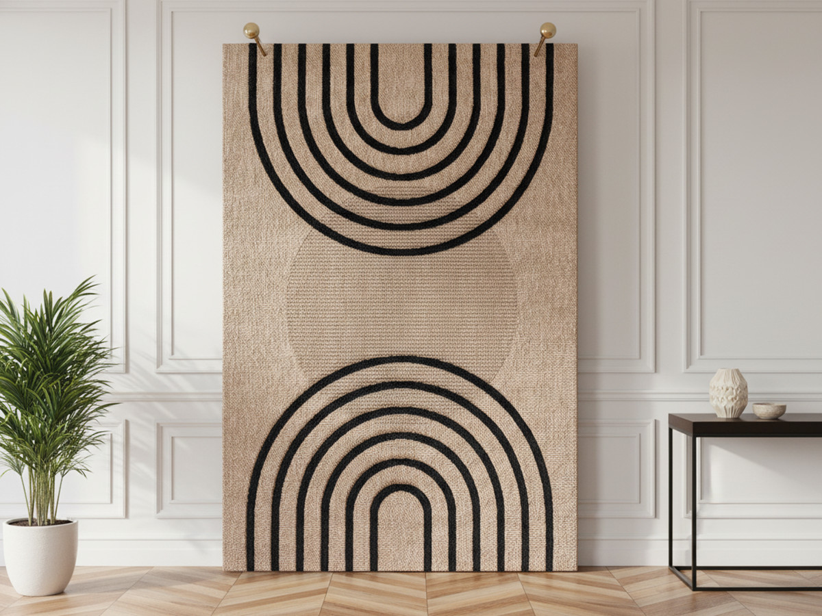 Tapis poils courts RYAN aspect jute