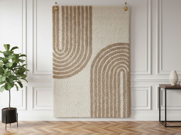 Tapis shaggy ESMEE motif abstrait