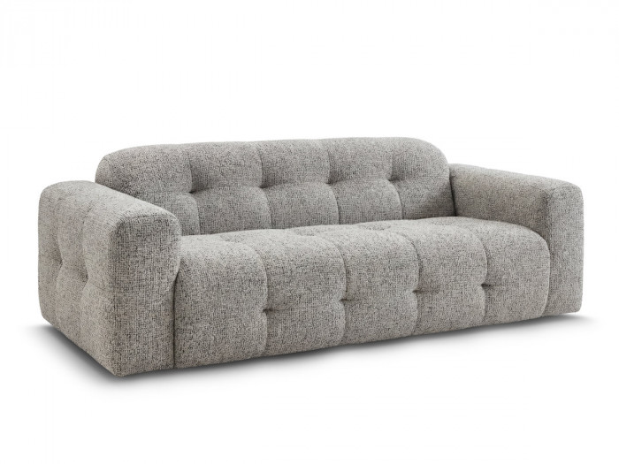 Canapé droit fixe 3 places LAURA tissu chiné