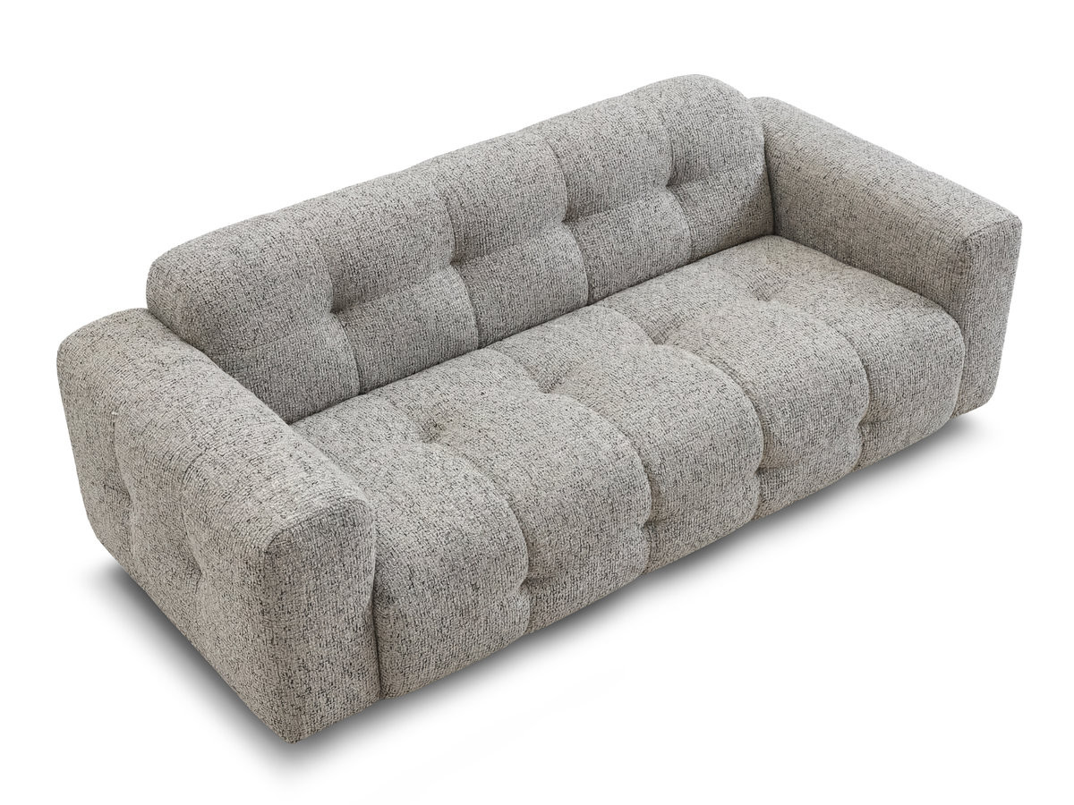 Canapé droit fixe 3 places LAURA tissu chiné