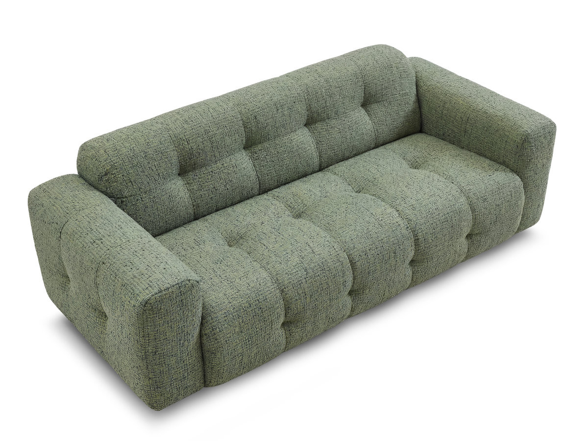 Canapé droit fixe 3 places LAURA tissu chiné