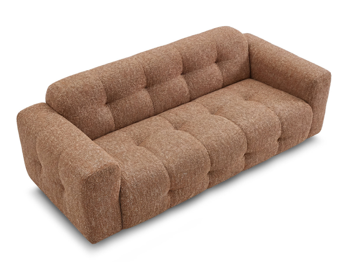 Canapé droit fixe 3 places LAURA tissu chiné