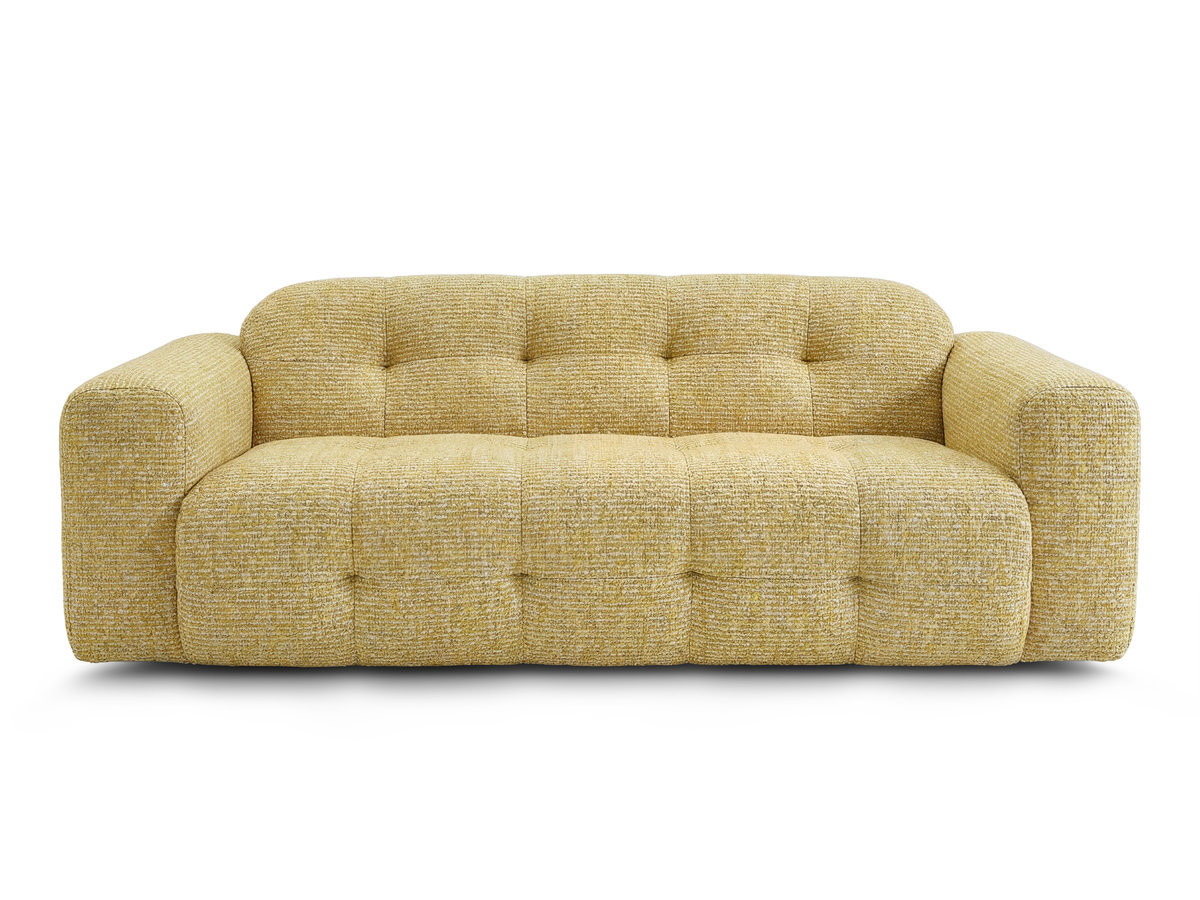 Canapé droit fixe 3 places LAURA tissu chiné