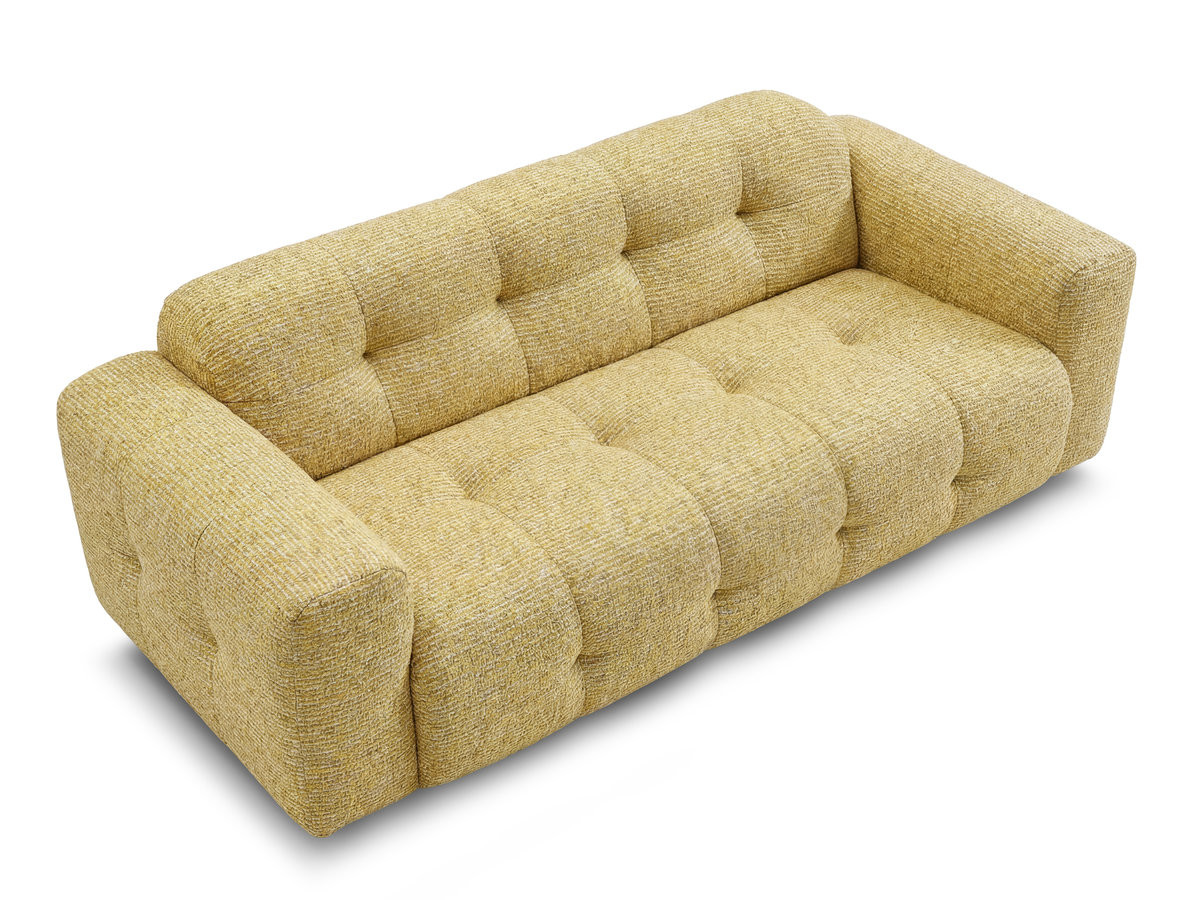 Canapé droit fixe 3 places LAURA tissu chiné