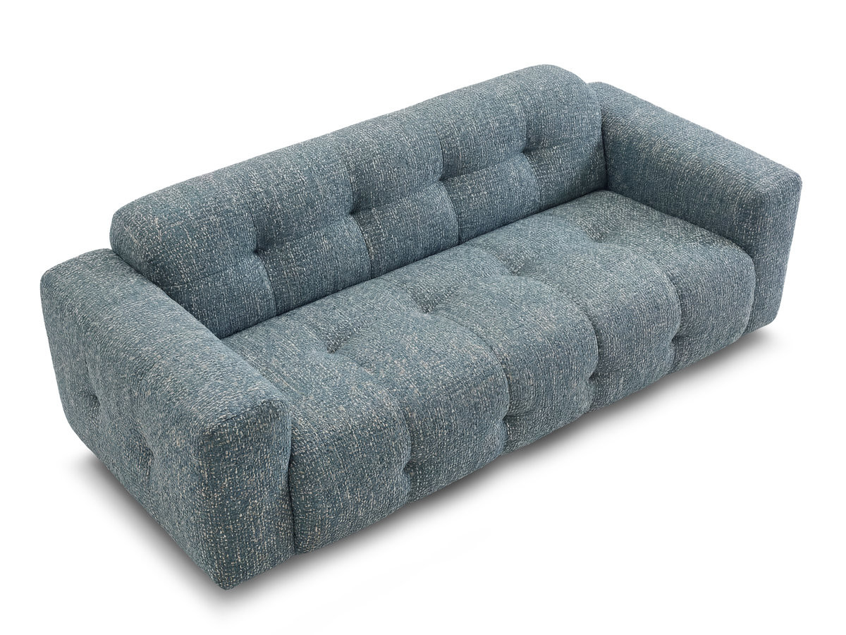 Canapé droit fixe 3 places LAURA tissu chiné