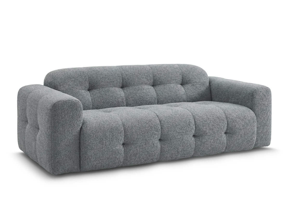 canapé droit fixe 3 places laura tissu chiné de couleur gris foncé