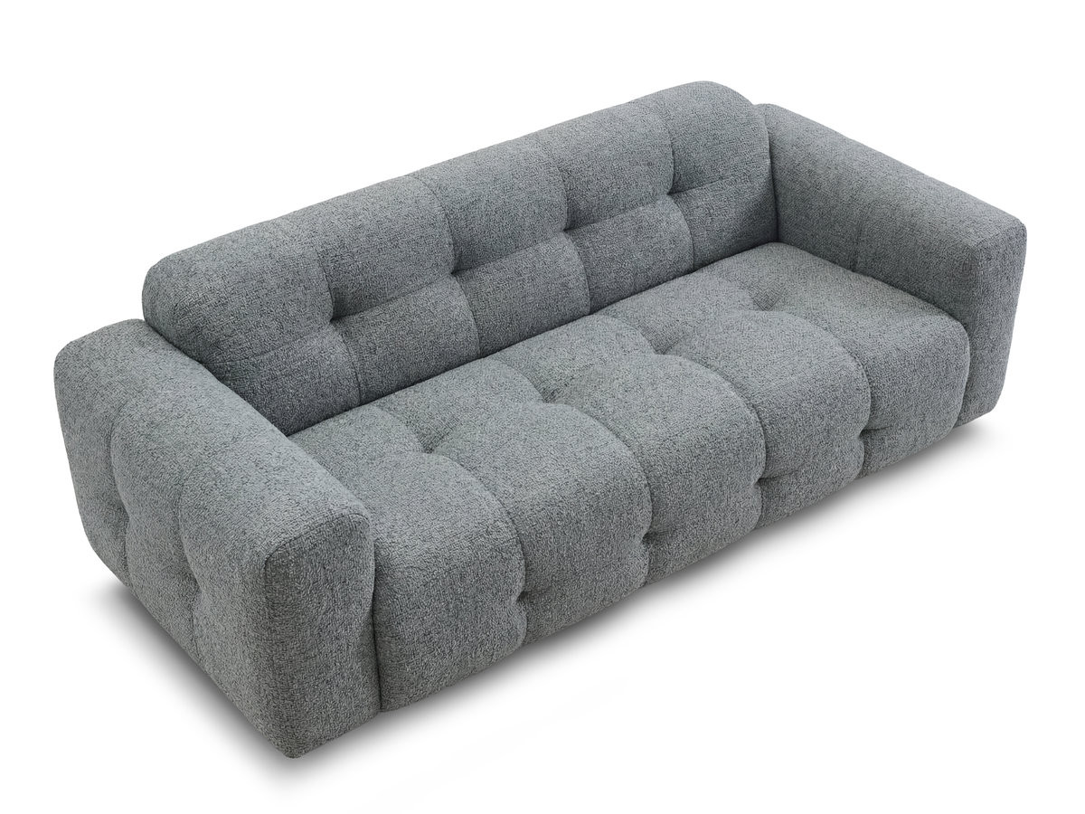 Canapé droit fixe 3 places LAURA tissu chiné