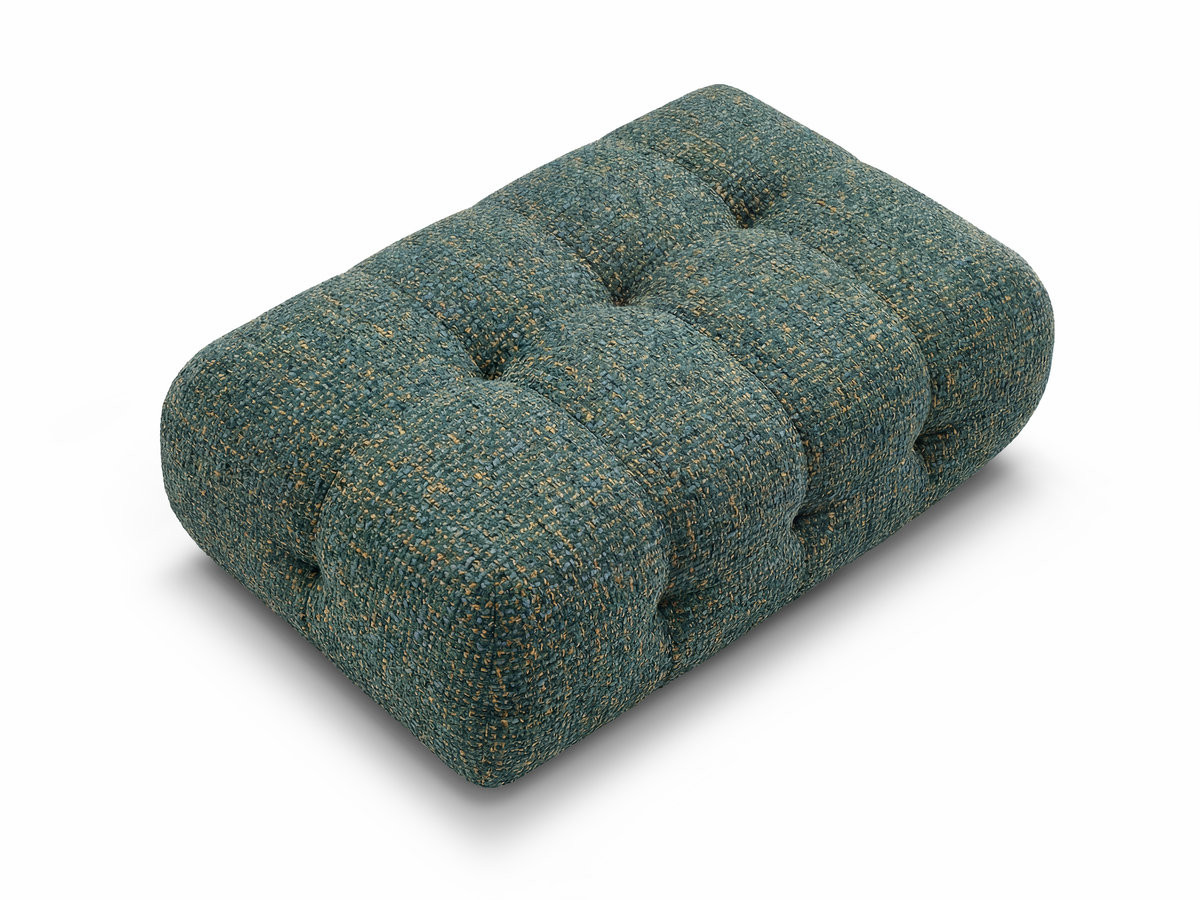 Grote LAURA poef in gemęleerde stof