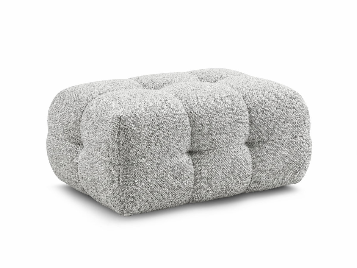 Pouf petit LAURA chiné gris clair