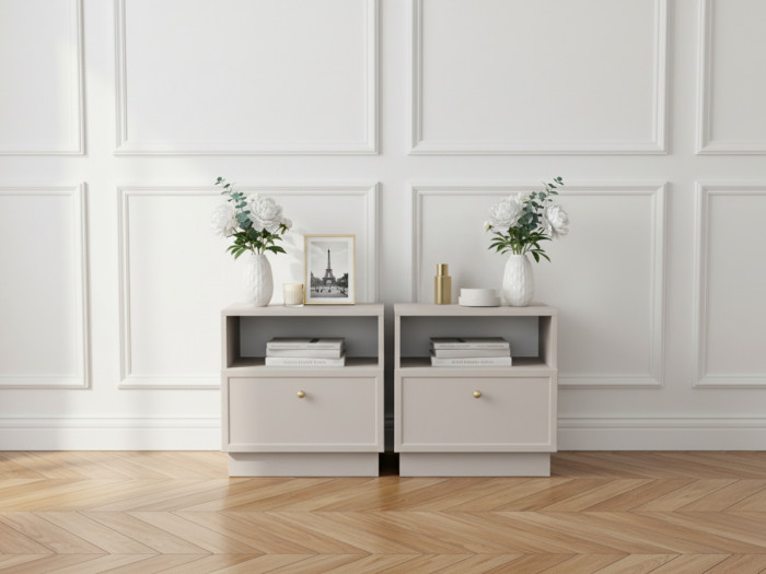 Lot de 2 tables de chevet 1 tiroir LORINA