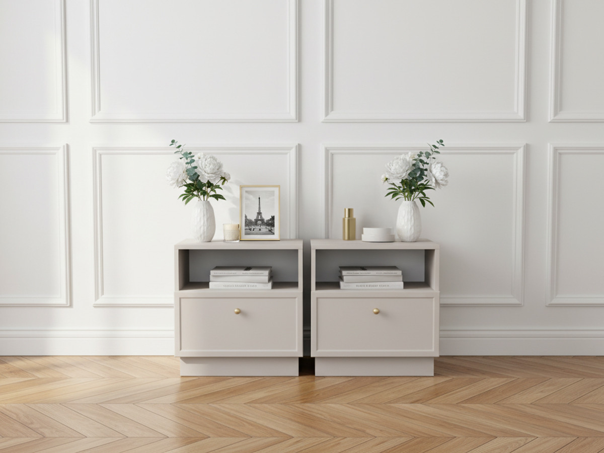 Lot de 2 tables de chevet 1 tiroir LORINA