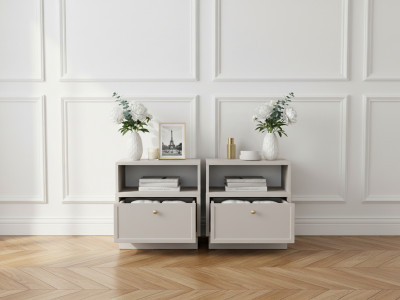 Lot de 2 tables de chevet 1 tiroir LORINA
