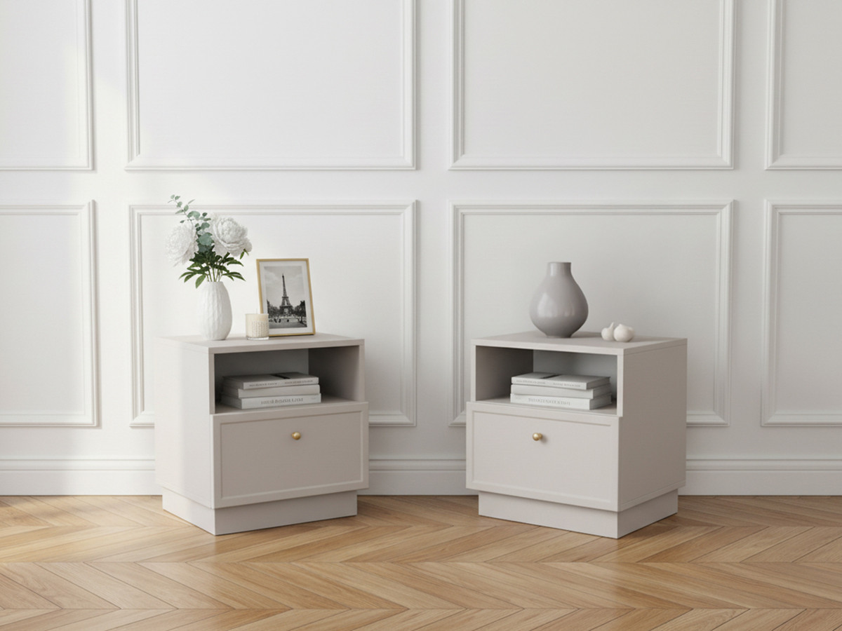 Lot de 2 tables de chevet 1 tiroir LORINA