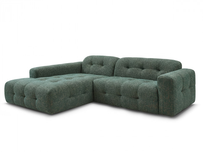 Canapé d'angle fixe LAURA tissu chiné