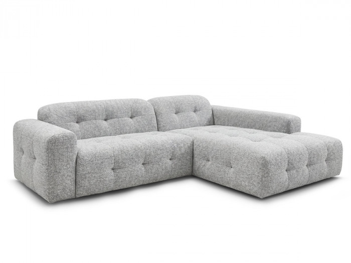 Canapé d'angle fixe LAURA tissu chiné