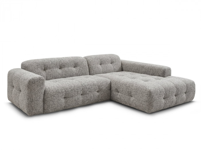 Canapé d'angle fixe LAURA tissu chiné