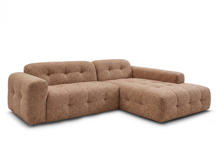 Canapé d'angle fixe LAURA tissu chiné