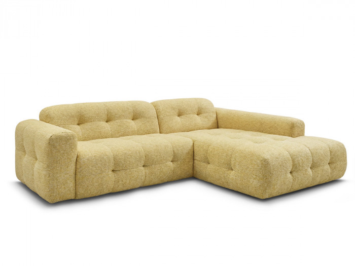 Canapé d'angle fixe LAURA tissu chiné