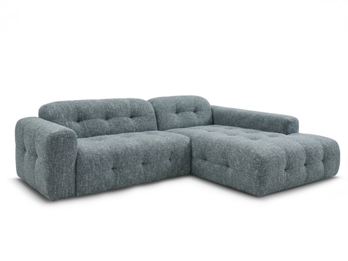 Canapé d'angle fixe LAURA tissu chiné