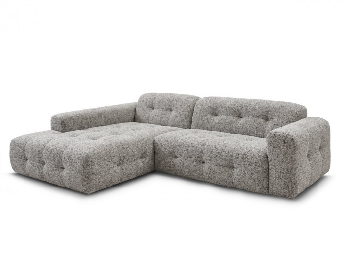 Canapé d'angle fixe LAURA tissu chiné