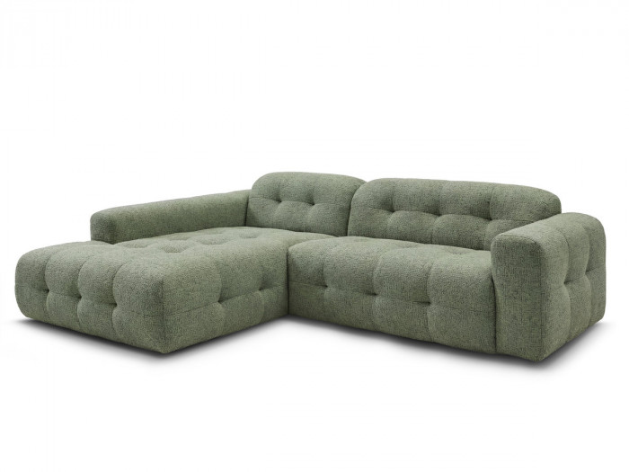 Canapé d'angle fixe LAURA tissu chiné