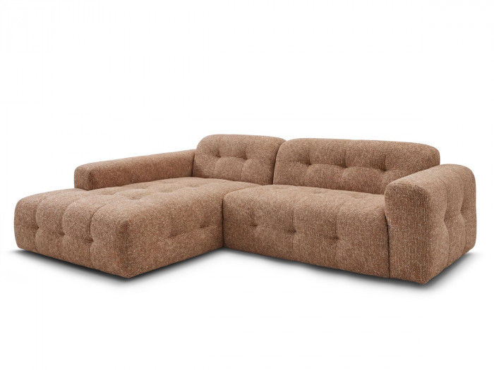 Canapé d'angle fixe LAURA tissu chiné