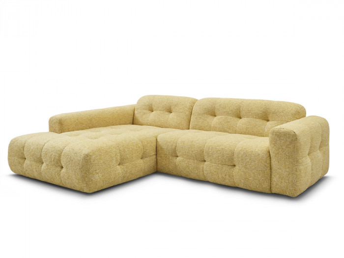 Canapé d'angle fixe LAURA tissu chiné