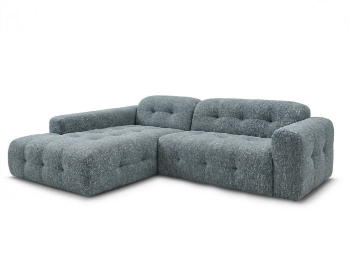 Canapé d'angle fixe LAURA tissu chiné