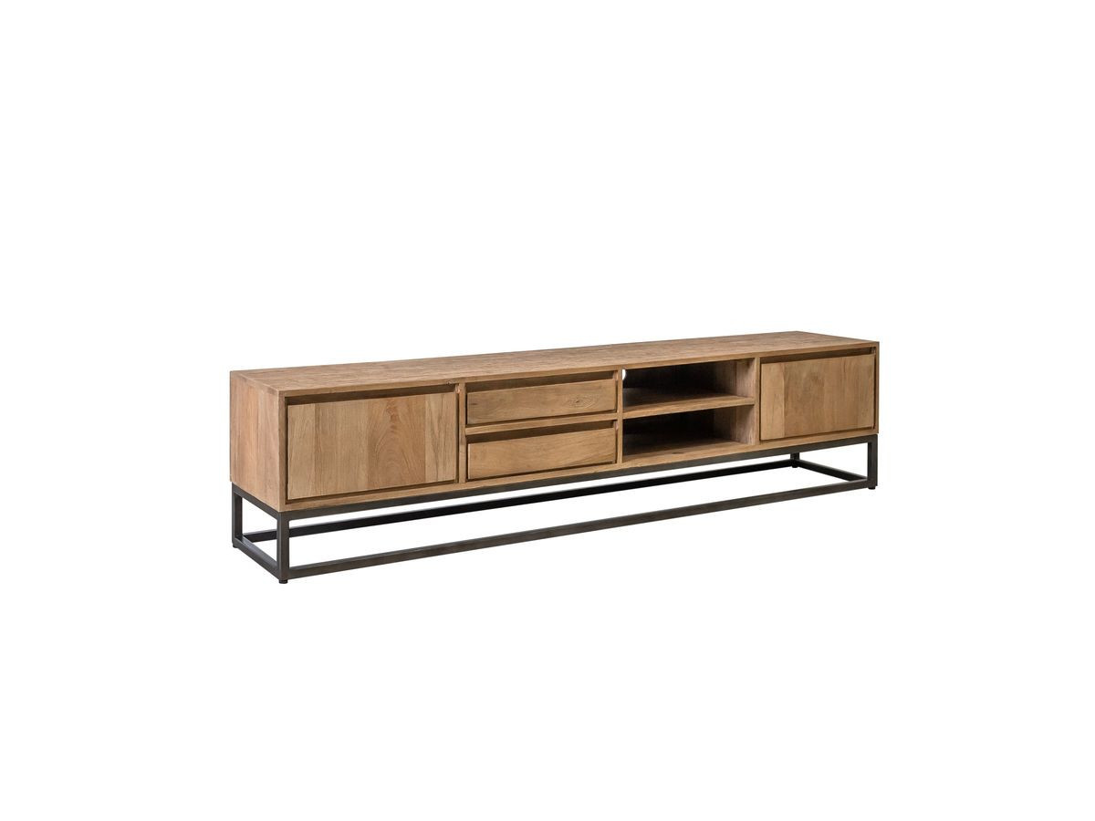 Ensemble BERGERAC avec buffet 190 cm + meuble TV 200 cm + table basse bois massif de manguier