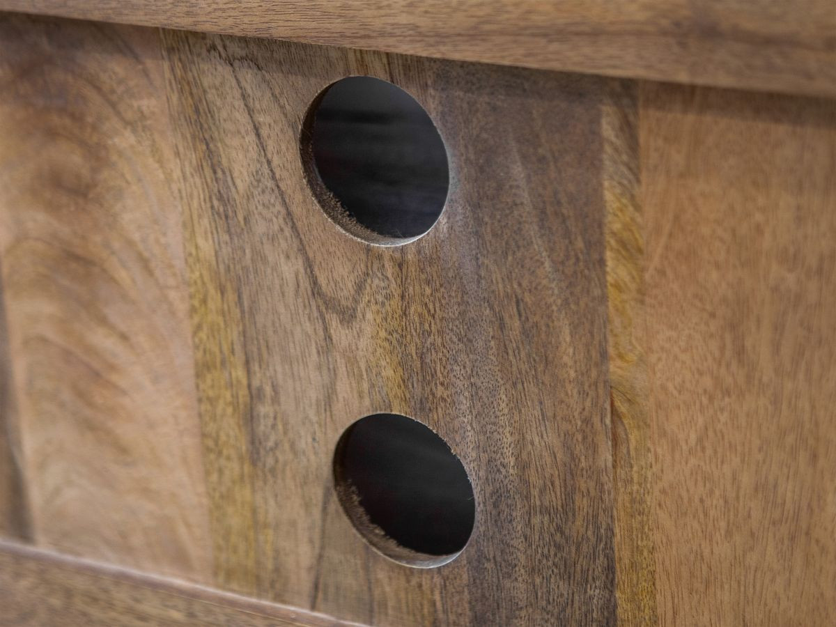 Ensemble BERGERAC avec buffet 190 cm + meuble TV 200 cm + table basse bois massif de manguier