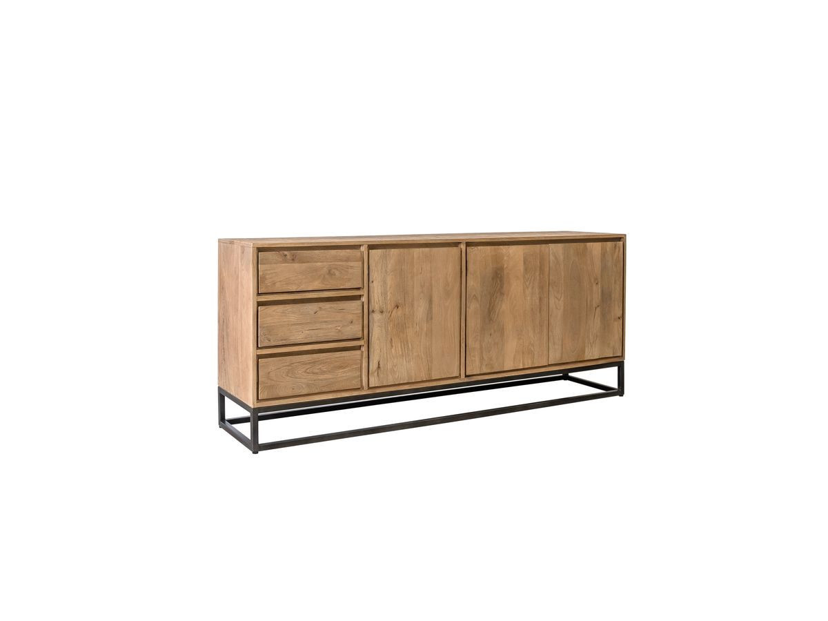 Ensemble BERGERAC avec buffet 190 cm + meuble TV 200 cm + table basse bois massif de manguier