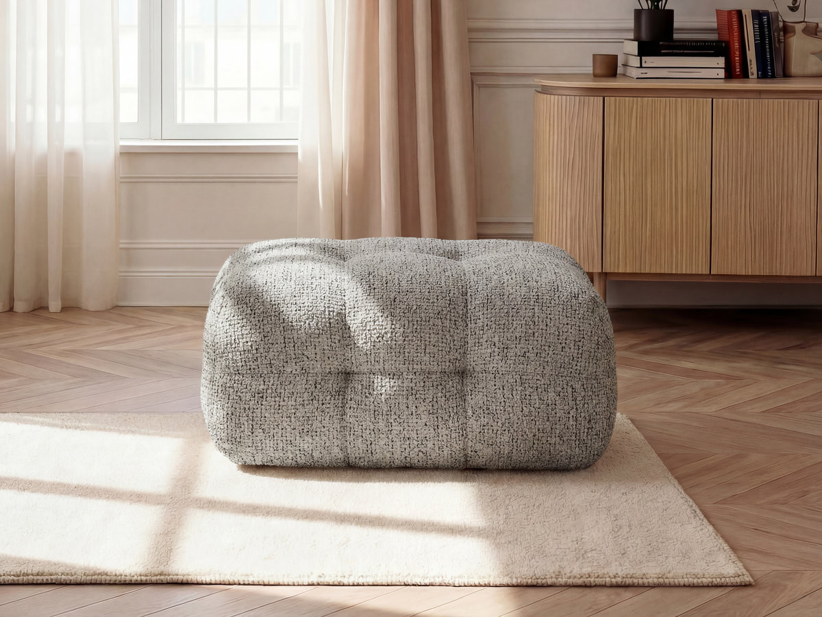 Pouf petit LAURA chiné taupe — vue 4