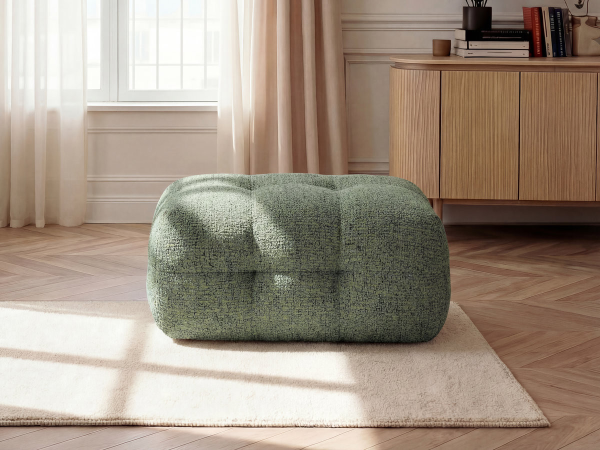 Pouf petit LAURA chiné vert clair — vue 4