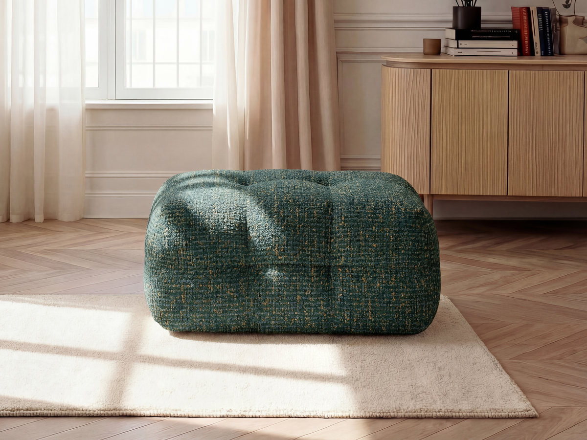 Pouf petit LAURA tissu chiné
