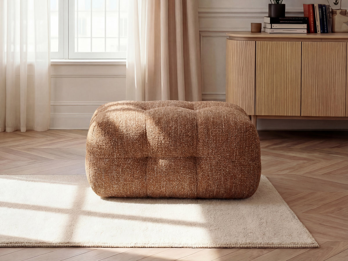 Pouf petit LAURA tissu chiné