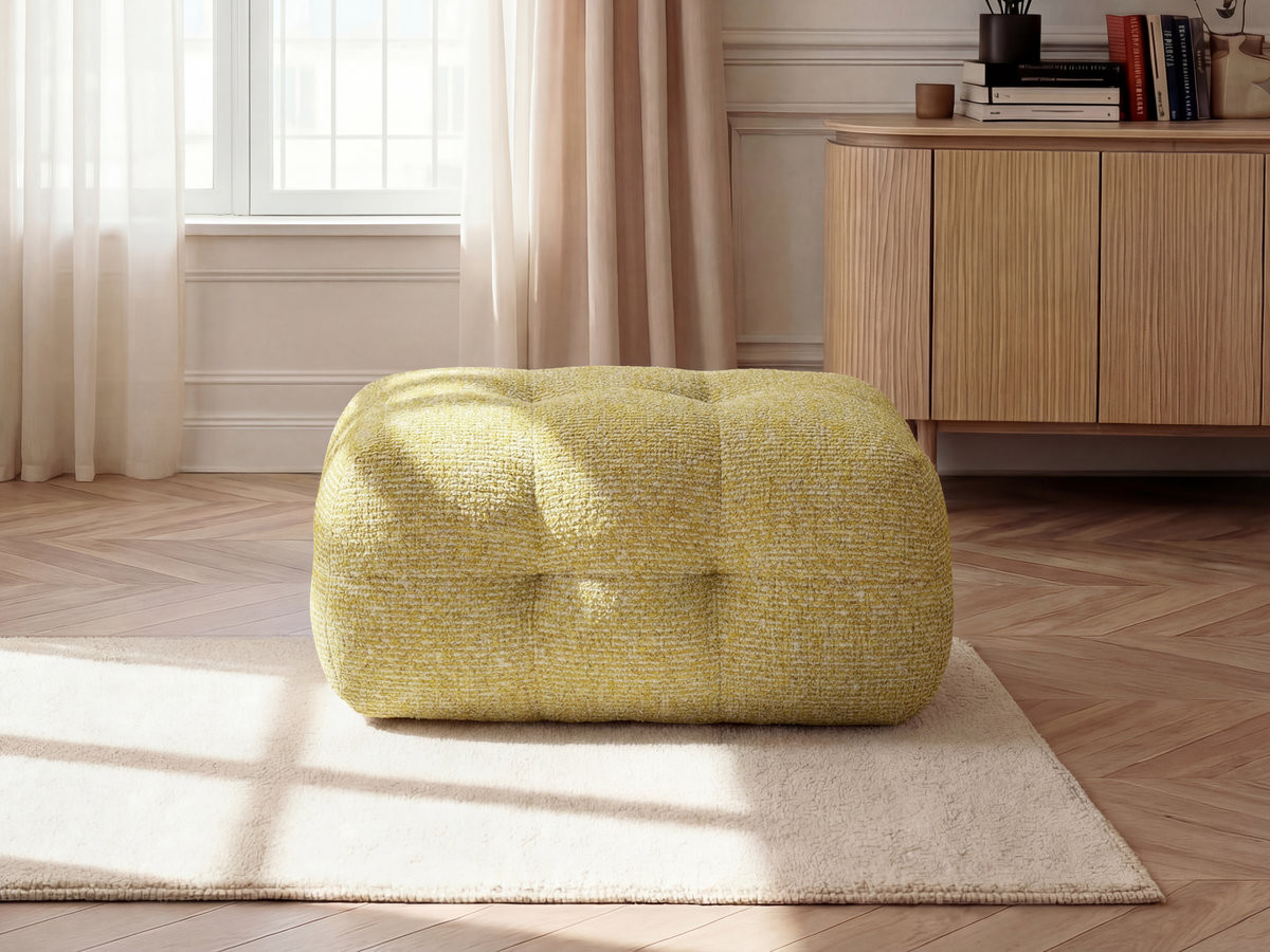 Pouf petit LAURA chiné jaune — vue 4