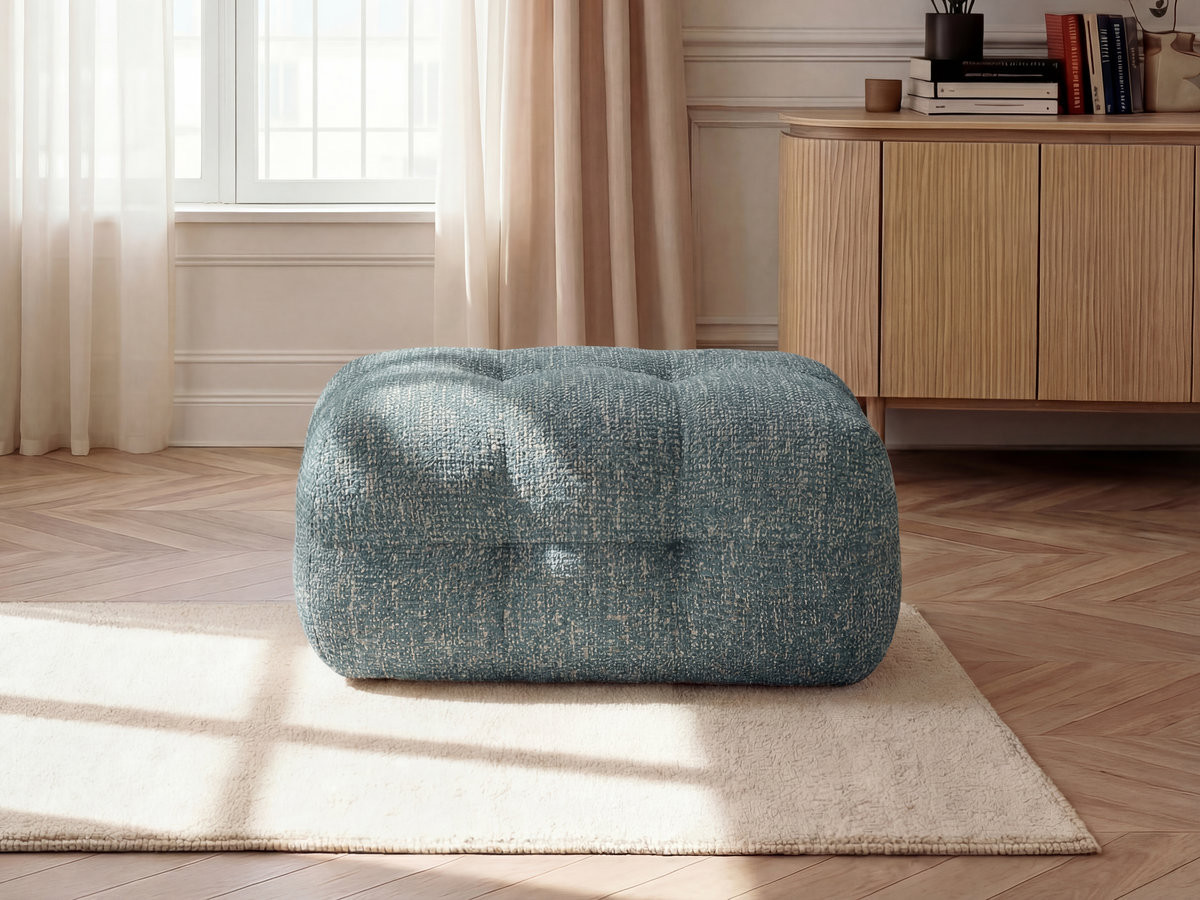 Pouf petit LAURA tissu chiné