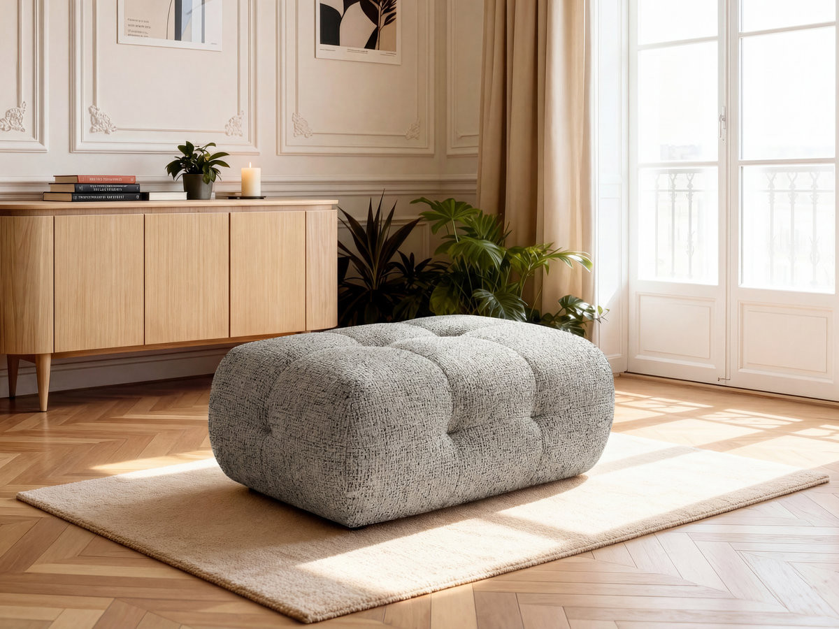 Pouf petit LAURA chiné taupe — vue 5
