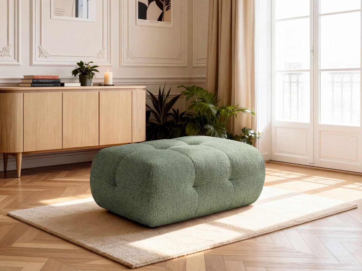 Pouf petit LAURA chiné vert clair — vue 5