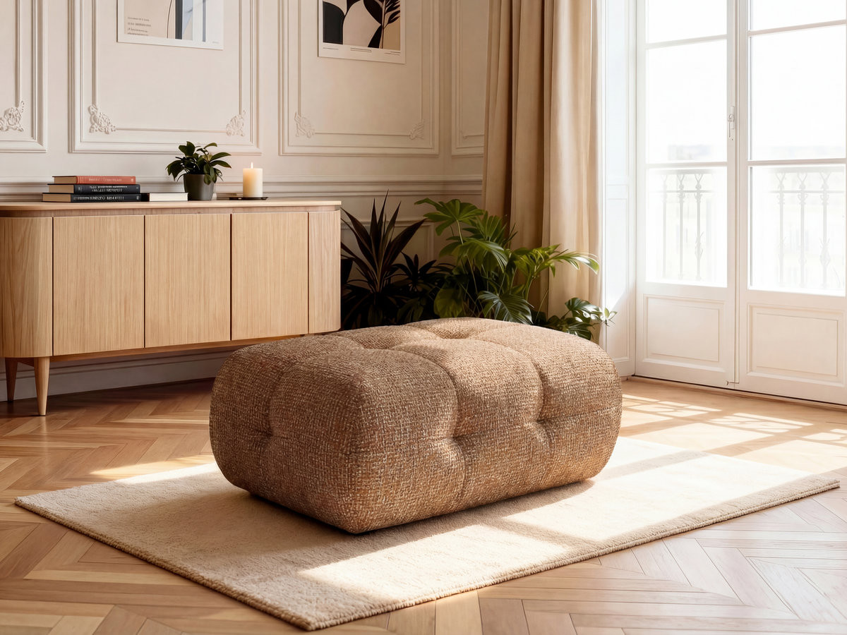 Pouf petit LAURA chiné orange — vue 5