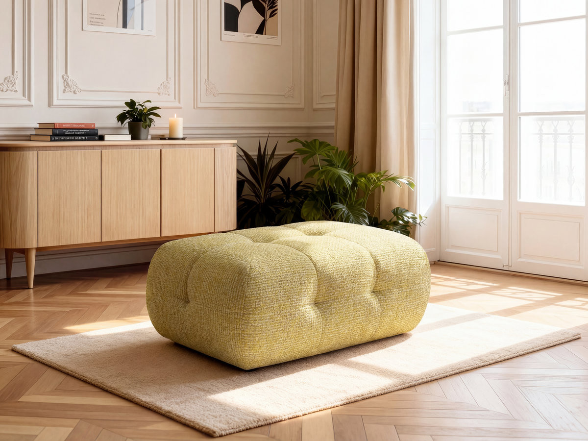Pouf petit LAURA chiné jaune — vue 5