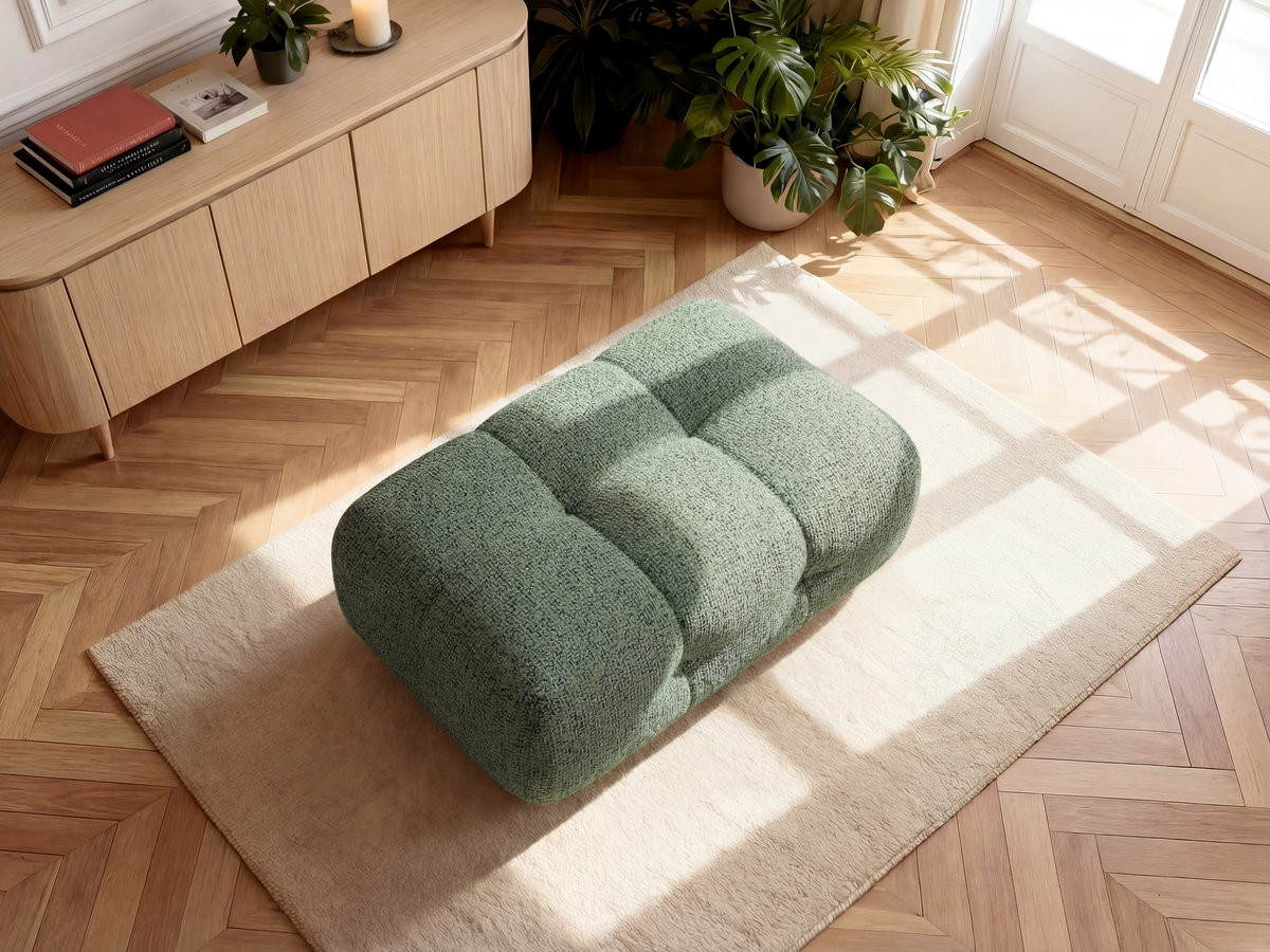 Pouf petit LAURA tissu chiné