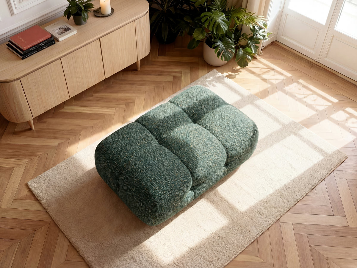 Pouf petit LAURA tissu chiné