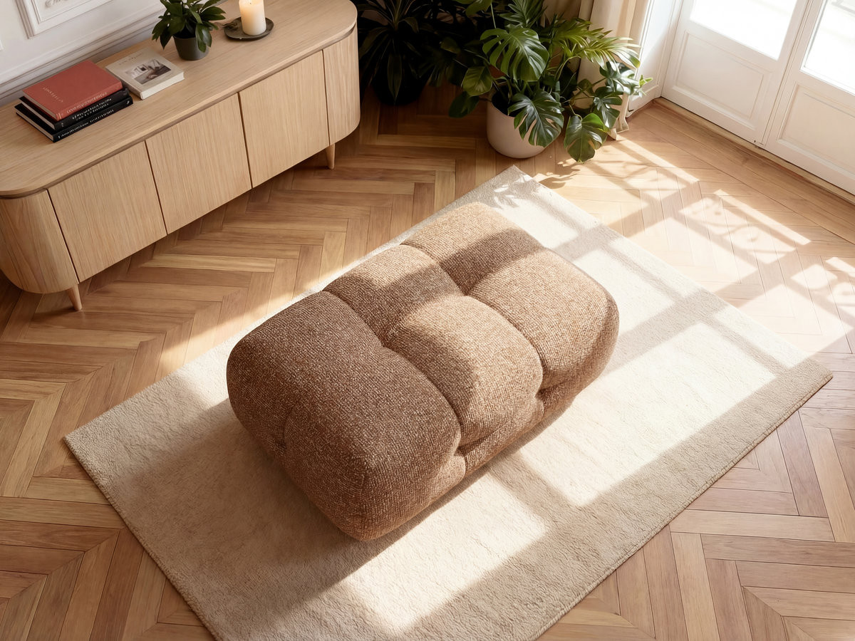 Pouf petit LAURA chiné orange — vue 6