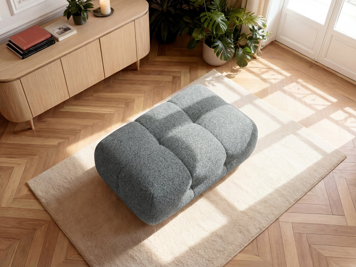 Pouf petit LAURA tissu chiné