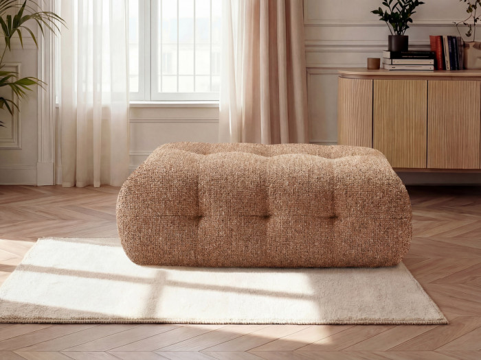 Pouf grand LAURA tissu chiné