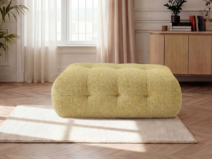 Pouf grand LAURA tissu chiné