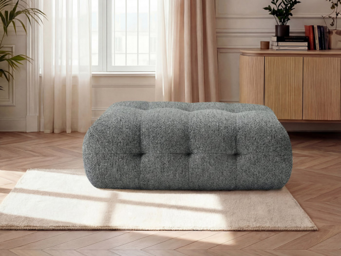 Pouf grand LAURA tissu chiné