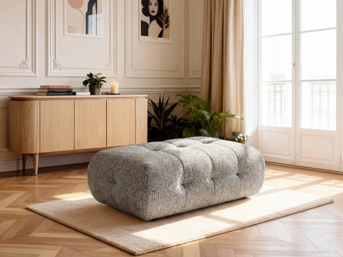 Pouf grand LAURA tissu chiné